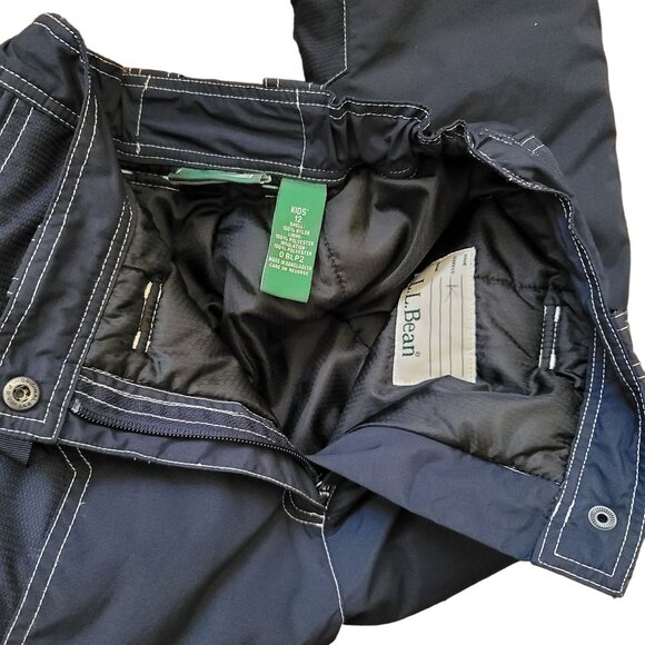 L.L. Bean Kids' Snow Pants Size 12 Waterproof Nylon Insulated Navy Blue JJ3579 - Picture 7 of 9